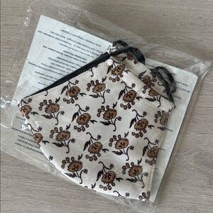 Unopened Tory Burch Floral Face Mask with Brown and Black Design